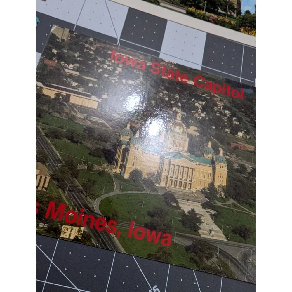 Iowa State Capital Postcards Lot‎ 6 crimped edges fawn 19c stamp unmailed